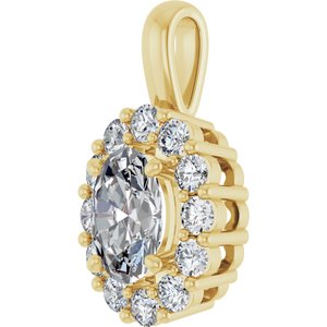 Lab-Grown Diamond Halo-Style Pendant - Style 86394