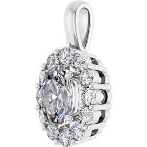Lab-Grown Diamond Halo-Style Pendant - Style 86394
