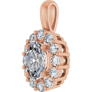 Lab-Grown Diamond Halo-Style Pendant - Style 86394