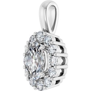 Lab-Grown Diamond Halo-Style Pendant - Style 86394