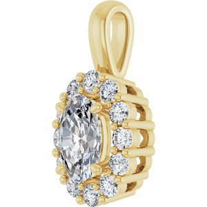Lab-Grown Diamond Halo-Style Pendant - Style 86394