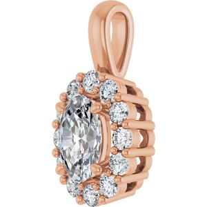 Lab-Grown Diamond Halo-Style Pendant - Style 86394