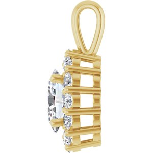 Lab-Grown Diamond Halo-Style Pendant - Style 86394