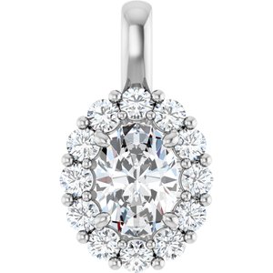 Lab-Grown Diamond Halo-Style Pendant - Style 86394