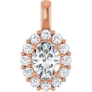 Lab-Grown Diamond Halo-Style Pendant - Style 86394