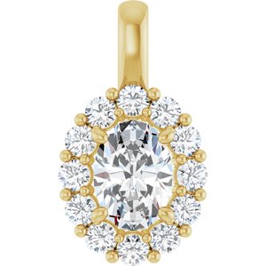 Lab-Grown Diamond Halo-Style Pendant - Style 86394