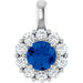 Ladies Natural Blue Sapphire Natural Diamond Pendant (I1, G-H) — 14K White Gold