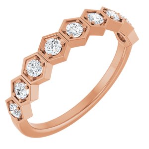 Ladies Natural Diamond Stackable Ring (I1, G-H) — 14K Rose Gold