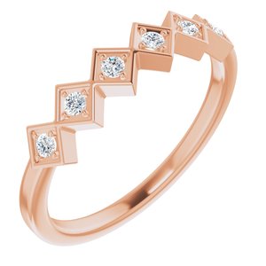 Ladies Natural Diamond Stackable Ring (I1, G-H) — 14K Rose Gold
