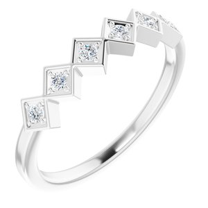 Ladies Natural Diamond Stackable Ring (SI2-SI3, G-H) — Platinum