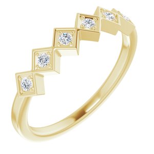 Ladies Natural Diamond Stackable Ring (I1, G-H) — 14K Yellow Gold