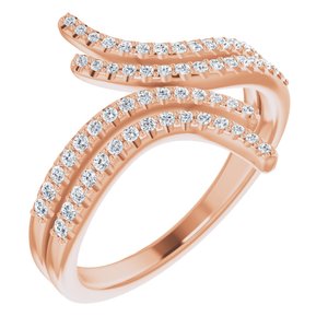 Ladies Natural Diamond Bypass Ring (I1, G-H) — 14K Rose Gold