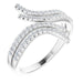 Ladies Natural Diamond Bypass Ring (Si2-Si3, G-H) — Platinum