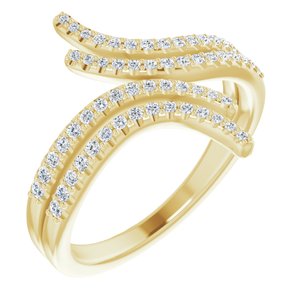 Ladies Natural Diamond Bypass Ring (I1, G-H) — 14K Yellow Gold