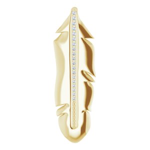 Ladies Natural Diamond Feather Pendant (I1, G-H) — 14K Yellow Gold
