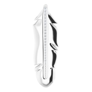 Ladies Natural Diamond Feather Pendant (Si2-Si3, G-H) — Platinum