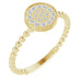 Ladies Natural Diamond Cluster Beaded Ring — 14K Yellow Gold