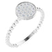 Ladies Natural Diamond Cluster Beaded Ring — Sterling Silver