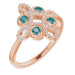 Ladies Natural Alexandrite Natural Diamond Semi-Set Clover Ring (I1, G-H) — 14K Rose Gold