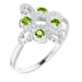 Ladies Natural Peridot Natural Diamond Semi-Set Clover Ring (SI2-SI3, G-H) — Platinum