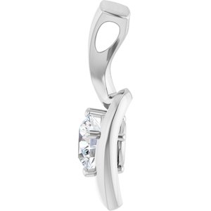 Lab-Grown Diamond Solitaire Freeform Pendant