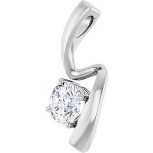 Lab-Grown Diamond Solitaire Freeform Pendant