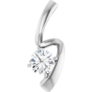 Ladies Natural Diamond Pendant (I1, G-H) — 14K White Gold