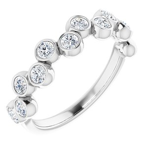Ladies Natural Diamond Bezel-Set Ring (I1, G-H) — Sterling Silver