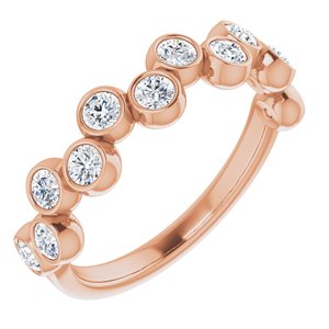 Ladies Natural Diamond Bezel-Set Ring (I1, G-H) — 14K Rose Gold