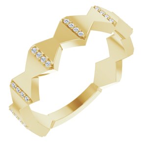Ladies Natural Diamond Geometric Ring (I1, G-H) — 14K Yellow Gold