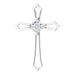 Ladies 4 mm Square Natural Diamond Cross Pendant (I1, G-H) — 14K White Gold