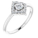 Ladies Natural Diamond Halo-Style Clover Ring (I1, G-H) — 14K White Gold