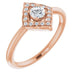 Ladies Natural Diamond Halo-Style Clover Ring (I1, G-H) — 14K Rose Gold