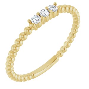 Ladies Natural Diamond Beaded Ring (I1, G-H) — 14K Yellow Gold