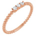 Ladies Natural Diamond Beaded Ring (I1, G-H) — 14K Rose Gold