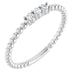 Ladies Natural Diamond Beaded Ring (I1, G-H) — Sterling Silver