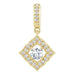 Ladies Natural Diamond Halo-Style Clover Pendant (I1, G-H) — 14K Yellow Gold
