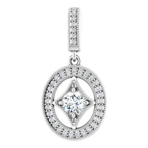 Ladies 4.1 mm Round Natural Diamond Pendant (I1, G-H) — 14K White Gold