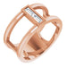 Ladies Natural Diamond Baguette Ring (SI2-SI3, G-H) — 14K Rose Gold