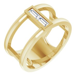 Ladies Natural Diamond Baguette Ring (SI2-SI3, G-H) — 14K Yellow Gold