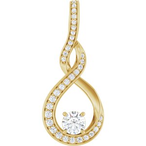 Ladies Natural Diamond Pendant (I1, G-H) — 14K Yellow Gold