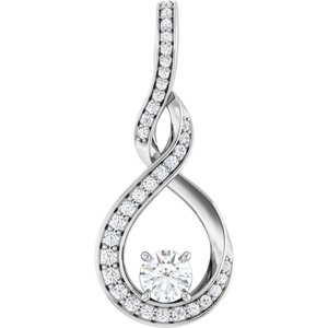 Ladies Natural Diamond Pendant (I1, G-H) — 14K White Gold