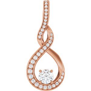 Ladies Natural Diamond Pendant (I1, G-H) — 14K Rose Gold