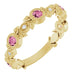 Ladies Natural Pink Tourmaline Natural Diamond Leaf Ring (I1, G-H) — 14K Yellow Gold