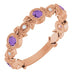 Ladies Natural Amethyst Natural Diamond Leaf Ring (I1, G-H) — 14K Rose Gold