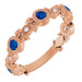 Ladies Natural Blue Sapphire Natural Diamond Leaf Ring (I1, G-H) — 14K Rose Gold