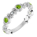 Ladies Natural Peridot Natural Diamond Leaf Ring (SI2-SI3, G-H) — Platinum