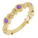 Ladies Natural Amethyst Natural Diamond Leaf Ring (I1, G-H) — 14K Yellow Gold