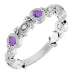 Ladies Natural Amethyst Natural Diamond Leaf Ring (SI2-SI3, G-H) — Platinum