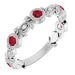 Ladies Natural Ruby Natural Diamond Leaf Ring (SI2-SI3, G-H) — Platinum